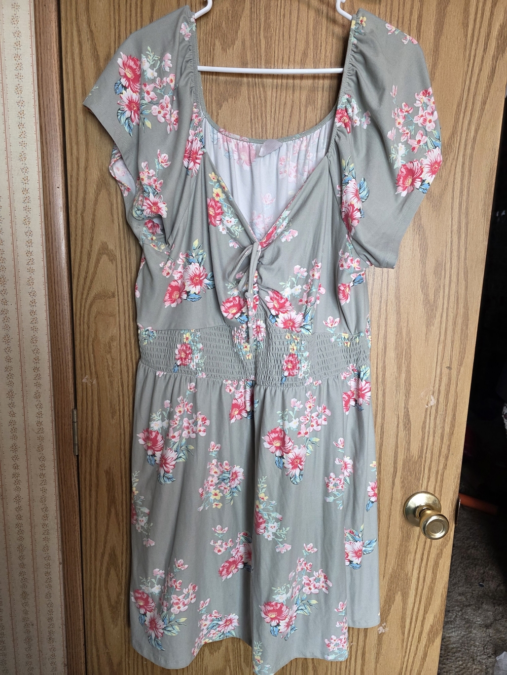 No Boundaries Sage Green Floral Maxi Dress with Pink Accents